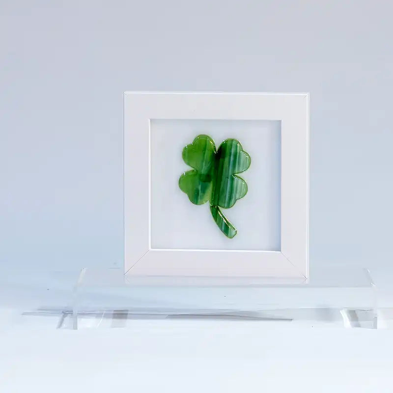 Unique Glass Artwork: Four-Leaf Clover