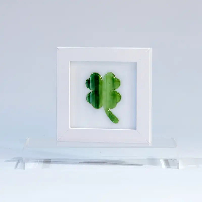 Unique Glass Artwork: Four-Leaf Clover