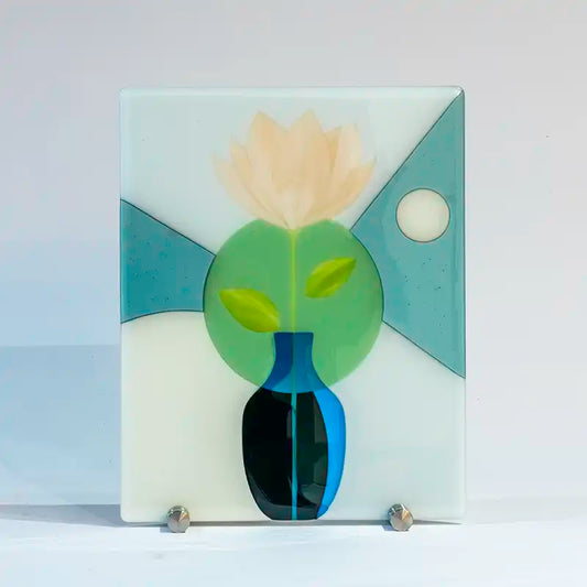 Unique Glass Artwork – Flower in Vase